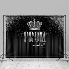 Lofaris Silver Black Crown Diamonds Graduation Backdrop