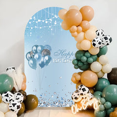 Lofaris Silver Blue Balloon Graduation Party Arch Backdrop