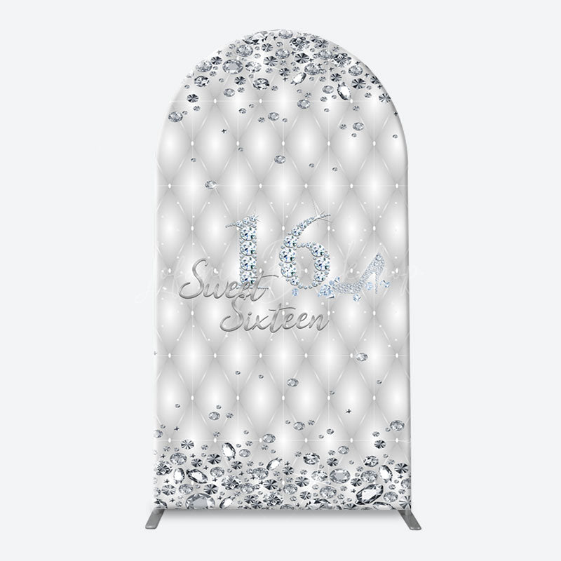 Lofaris Silver Diamonds Sweet 16 Arch Backdrop For Birthday