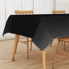 Lofaris Silver Glitter Dots Gradation Black Tablecloth Decor