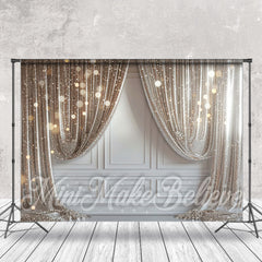 Lofaris Silver Glitter White Retro Wall Backdrop For Photo