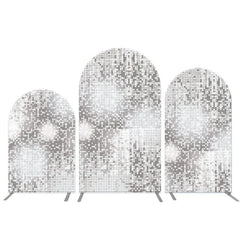 Lofaris Silver Sequin Sparkling Party Arch Backdrop Kit