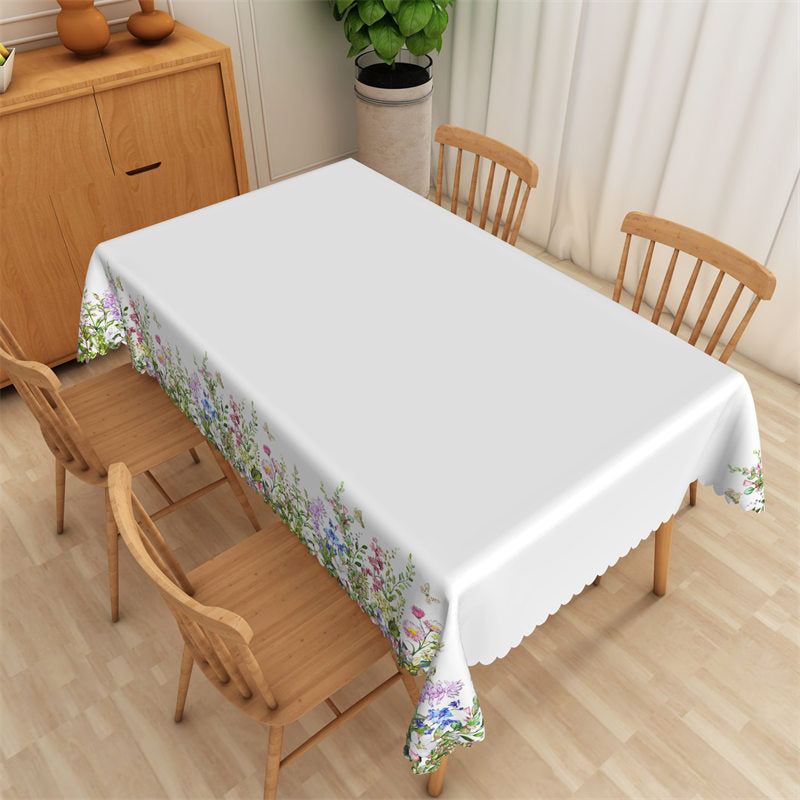 Lofaris Simple Anthemy Fringe Kitchen Rectangle Tablecloth