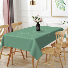 Lofaris Simple Army Green Solid Color Rectangle Tablecloth