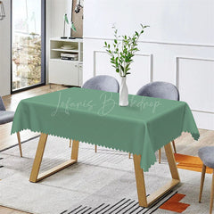 Lofaris Simple Army Green Solid Color Rectangle Tablecloth