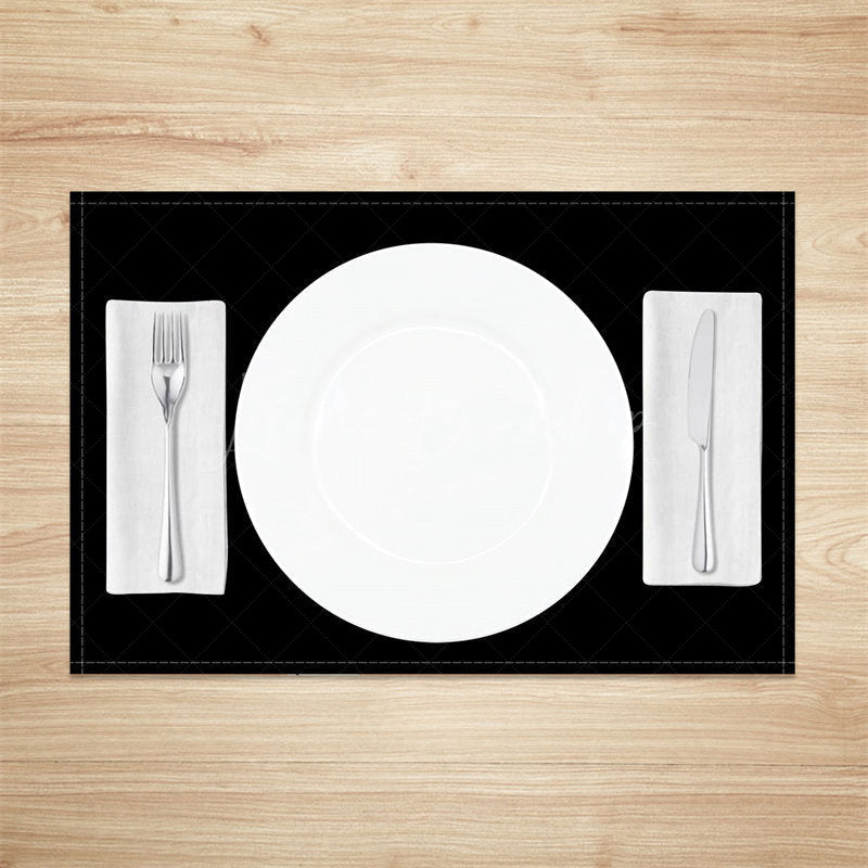 Lofaris Simple Black Solid Color Dining Set Of 4 Placemats