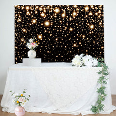 Lofaris Simple Black Sparkle Dot Bokeh Birthday Party Backdrop