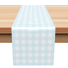 Lofaris Simple Blue White Plaid Table Runner For Dining Room