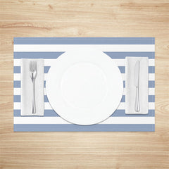 Lofaris Simple Blue White Stripe Dining Set Of 4 Placemats