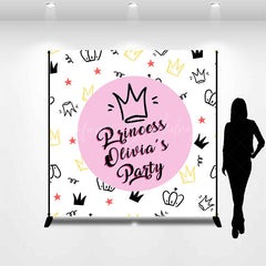 Lofaris Simple Crown Lines Princess Custom Birthday Backdrop