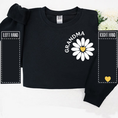 Lofaris Simple Daisy Flower Heart Grandma And Kids Sweatshirt