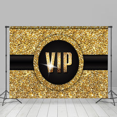 Lofaris Simple Gold Glitter Black Belt VIP Party Backdrop