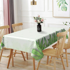 Lofaris Simple Green Leaves Pattern Rectangle Tablecloth