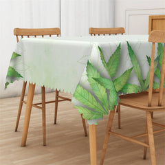 Lofaris Simple Green Leaves Pattern Rectangle Tablecloth