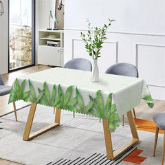 Lofaris Simple Green Leaves Pattern Rectangle Tablecloth