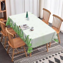 Lofaris Simple Green Leaves Pattern Rectangle Tablecloth