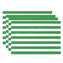 Lofaris Simple Green White Stripe Dining Set Of 4 Placemats