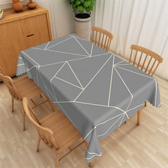 Lofaris Simple Grey Geometric Lines Rectangle Tablecloth