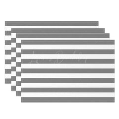 Lofaris Simple Grey White Stripe Dining Set Of 4 Placemats