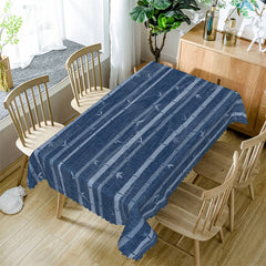 Lofaris Simple Indigo Bamboo Rectangle Tablecloth For Decor