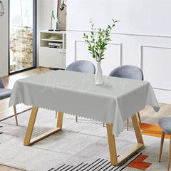 Lofaris Simple Light Grey Solid Color Rectangle Tablecloth