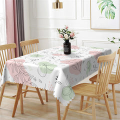 Lofaris Simple Lines Floral Leaves Rectangle Tablecloth