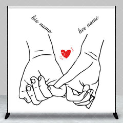 Lofaris Simple Lines Hands Custom Valentines Day Backdrop