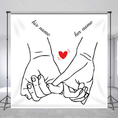 Lofaris Simple Lines Hands Custom Valentines Day Backdrop