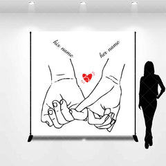 Lofaris Simple Lines Hands Custom Valentines Day Backdrop