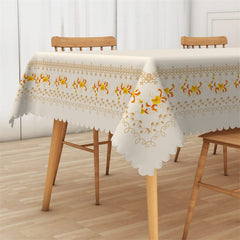 Lofaris Simple Maize Yellow Flowers Edge Dining Tablecloth