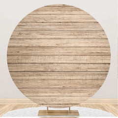 Lofaris Simple Nature Wood Wall Round Backdrop For Birthday