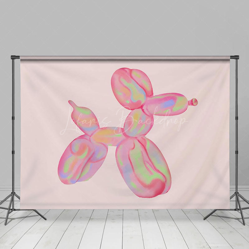 Lofaris Simple Pink Colorful Ball Dog Art Party Backdrop