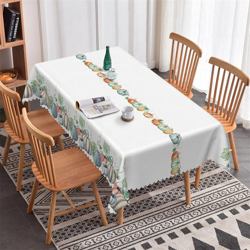 Lofaris Simple Pumpkins Boho Rectangle Tablecloth For Kitchen