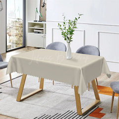 Lofaris Simple Pure Beige Solid Color Rectangle Tablecloth