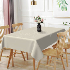 Lofaris Simple Pure Beige Solid Color Rectangle Tablecloth