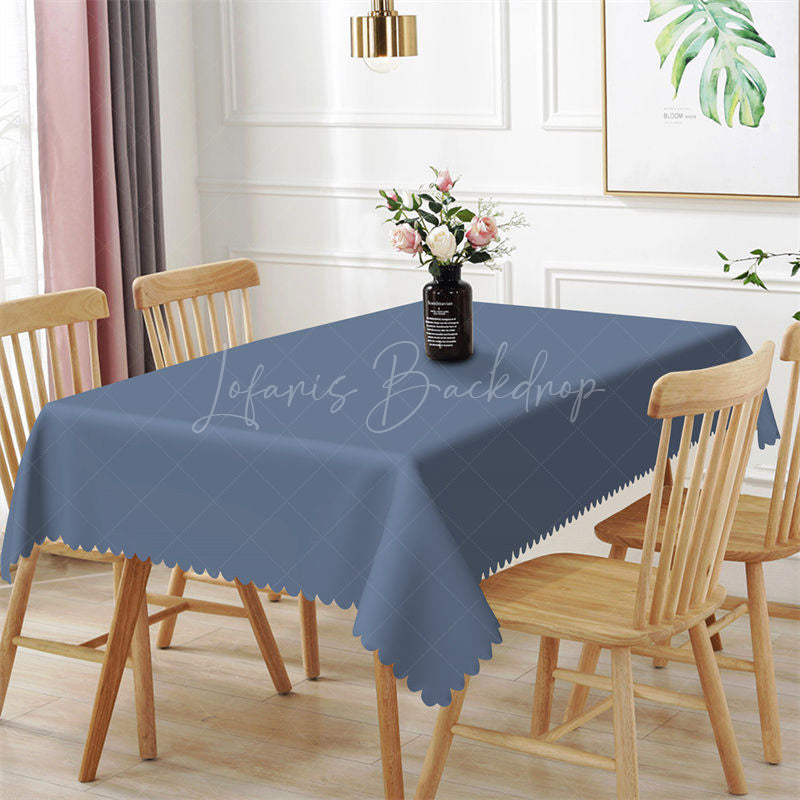 Lofaris Simple Pure Navy Blue Solid Color Dining Tablecloth