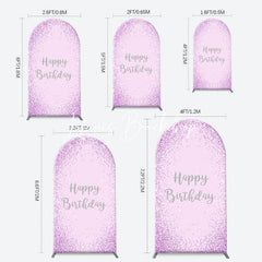 Lofaris Simple Purple Sparkling Arch Happy Birthday Backdrop