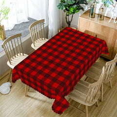 Lofaris Simple Red Scottish Plaid Tablecloth For Kitchen Decor