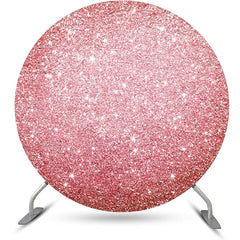 Lofaris Simple Rose Gold Glitter Round Birthday Backdrop