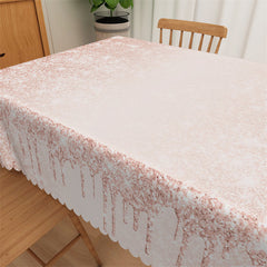 Lofaris Simple Rose Golden Glitter Rectangle Tablecloth