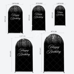 Lofaris Simple Silver Sparkling Black Arch Birthday Backdrop