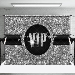 Lofaris Simple Silver Sparkling Black Belt VIP Party Backdrop