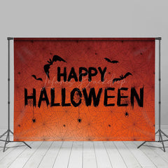 Lofaris Simple Spider Web Bats Celebrate Happy Halloween Backdrop