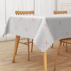 Lofaris Simple Square Star Beige Modern Rectangle Tablecloth