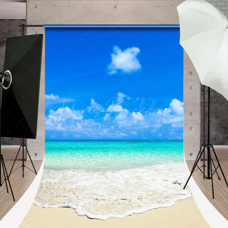 Lofaris Simple Wave Beach Summer Holiday Photo Sweep Backdrop