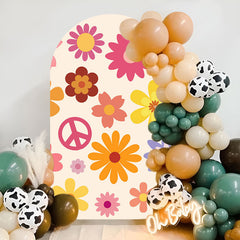 Lofaris Simple Yellow Groovy Floral Arch Backdrop for Party