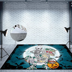 Lofaris Skeleton Dinosaur Halloween Fabric Floor Backdrop