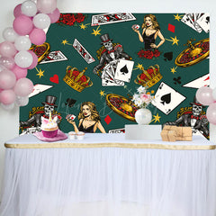 Lofaris Skeleton In Suit Blonde Casino Birthday Backdrop