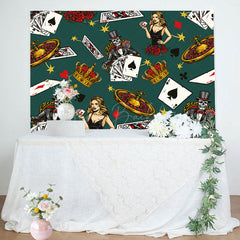 Lofaris Skeleton In Suit Blonde Casino Birthday Backdrop