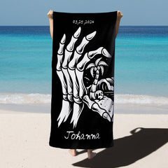 Lofaris Skeleton Palm Tree Beach Towel for Honeymoon Couple